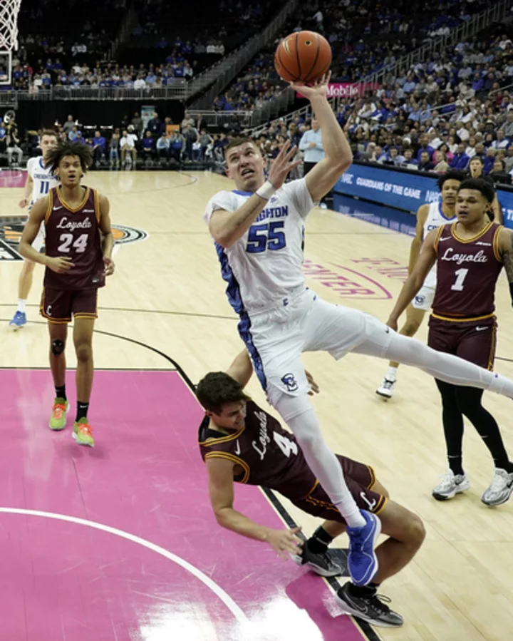 Scheierman provides early spark as No. 8 Creighton rolls past Loyola Chicago, 88-65