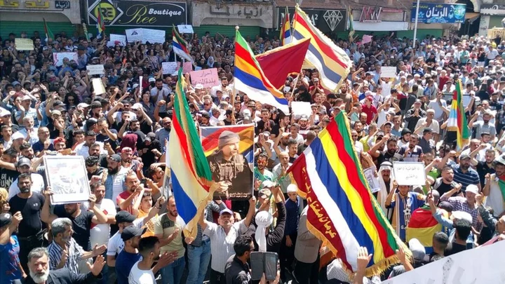 Syrian Druze protesters condemn Assad at mass rally