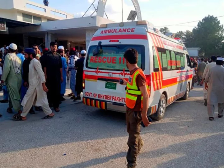 Blast rips through political gathering in Pakistan, killing at least 44