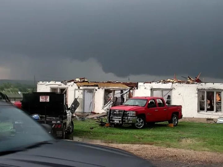 At least 3 dead in Texas after severe storms bring tornadoes and tennis ball-sized hail to western and central US