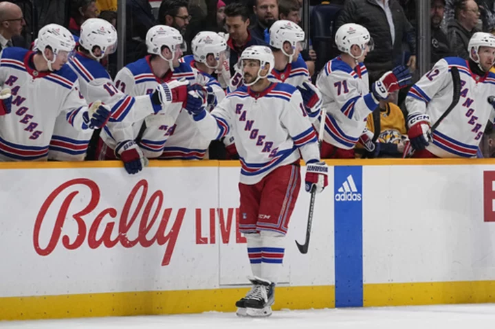 Trocheck has goal, two assists as Rangers rally for 4-3 win over Predators