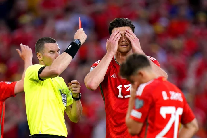 Ten-man Wales’ hopes of Euro 2024 qualification damaged in home loss to Armenia