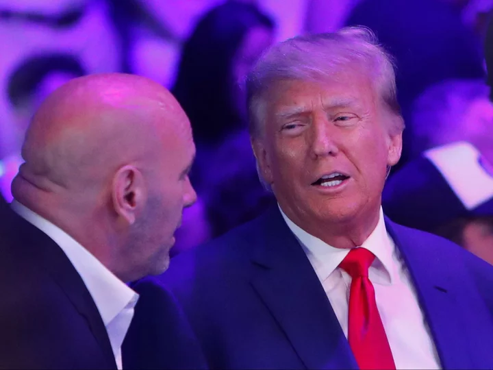 Donald Trump greeted by cheers upon arrival at UFC 295 in New York City