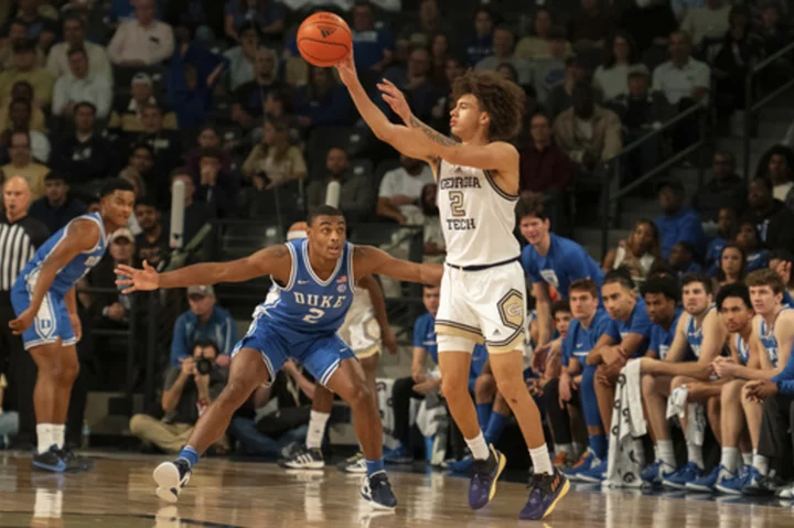 Georgia Tech beats No. 7 Duke 72-68, handing Blue Devils their 2nd loss this week to unranked team