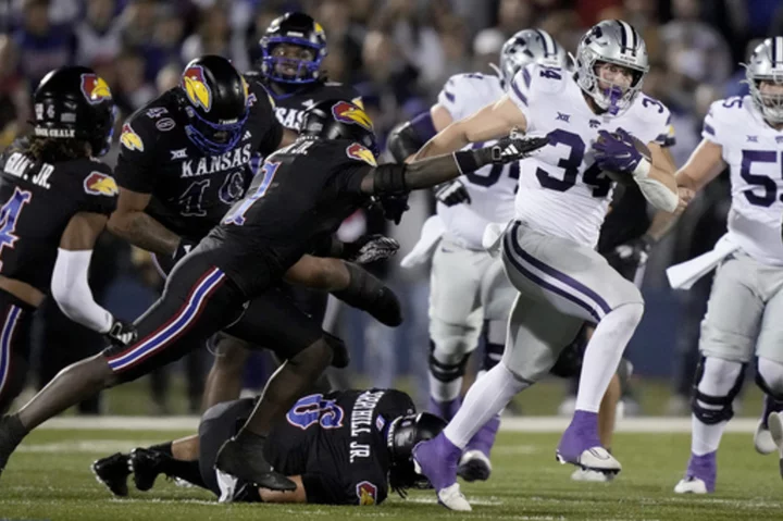 No. 23 K-State rallies from 11-point deficit to beat Kansas 31-27 in Sunflower Showdown