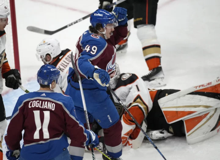 Kirivanta, Cogliano score 21 seconds apart, Avalanche beat Ducks 8-2