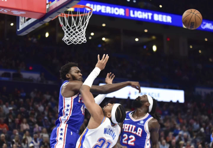 Embiid has 35 points, 11 rebounds and nine assists as 76ers beat Thunder 127-123