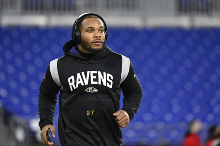 Ravens running back J.K. Dobbins back at practice after beginning camp on PUP list