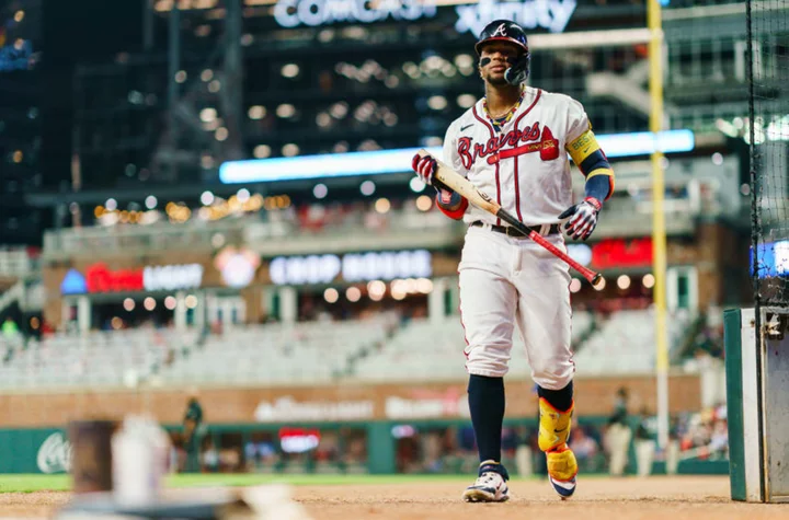 Ronald Acuña sends Adam Wainwright a hilarious message on his first pitch