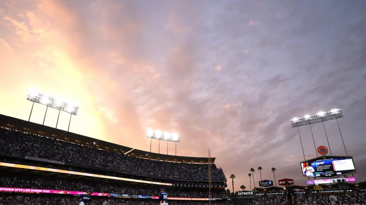 Dodger Stadium Parking Lots Flooded, Turning Stadium Into an Island