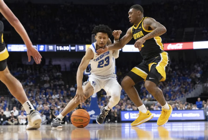 Trey Alexander scores 23 and narrowly misses triple-double in No. 8 Creighton's 92-84 win over Iowa