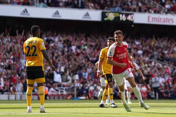 Granit Xhaka hits brace as Arsenal end season with big win over Wolves