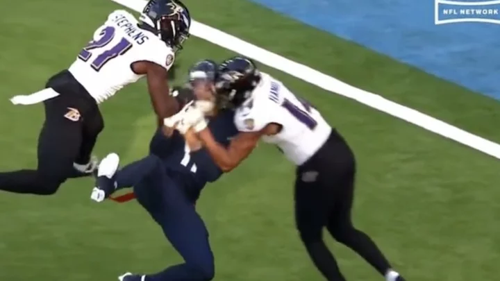 Kyle Hamilton Ejected After Huge Helmet-to-Helmet Hit on Titans WR Chris Moore