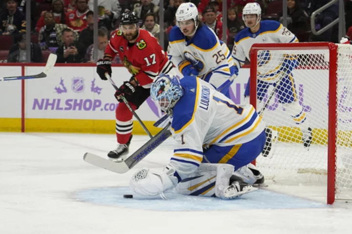 Rasmus Dahlin leads Buffalo Sabres past Chicago Blackhawks 3-2