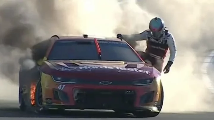 Ricky Stenhouse Jr. Safely Emerges From Flaming Car During Roval 400