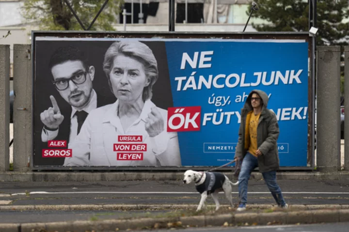 An anti-European Union billboard campaign in Hungary turns up tensions with the Orbán government